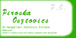 piroska osztovics business card